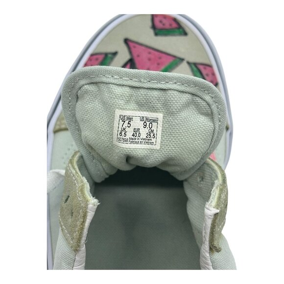 Custom Hand Painted Vans Old Skool Watermelon Sneakers US Men's 7.5 Women's 9 - Picture 7 of 16